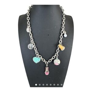 Juicy Couture Silver Necklace Colorful Charms Vintage